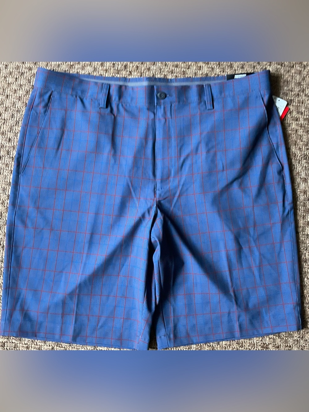 Men's Blue Plaid Golf Shorts